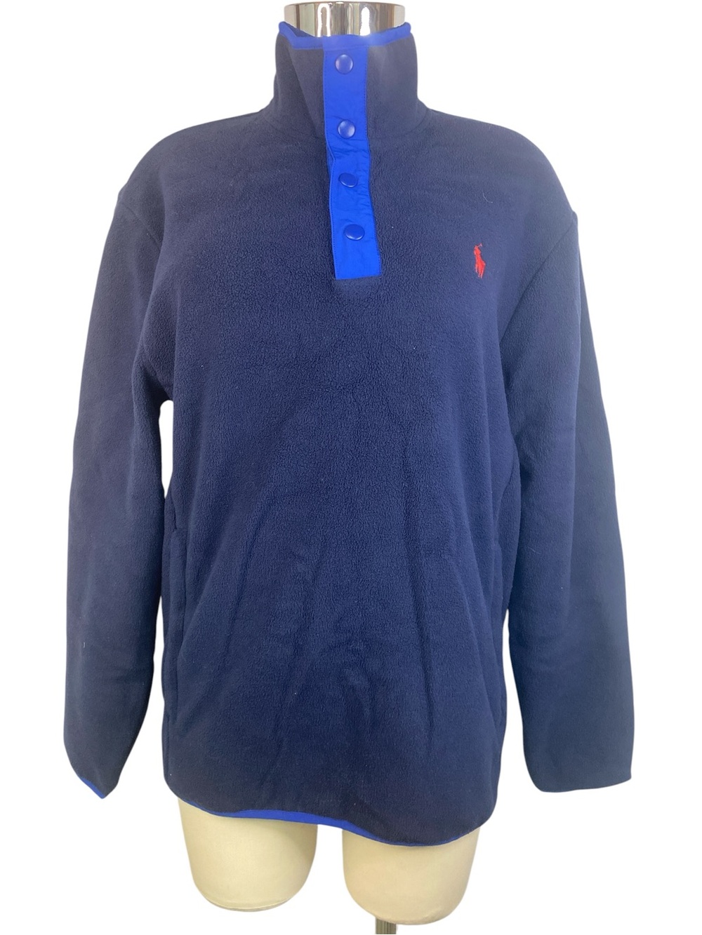 Polo by Ralph Lauren Navy Fleece Snap-Front Pullover Women’s SP